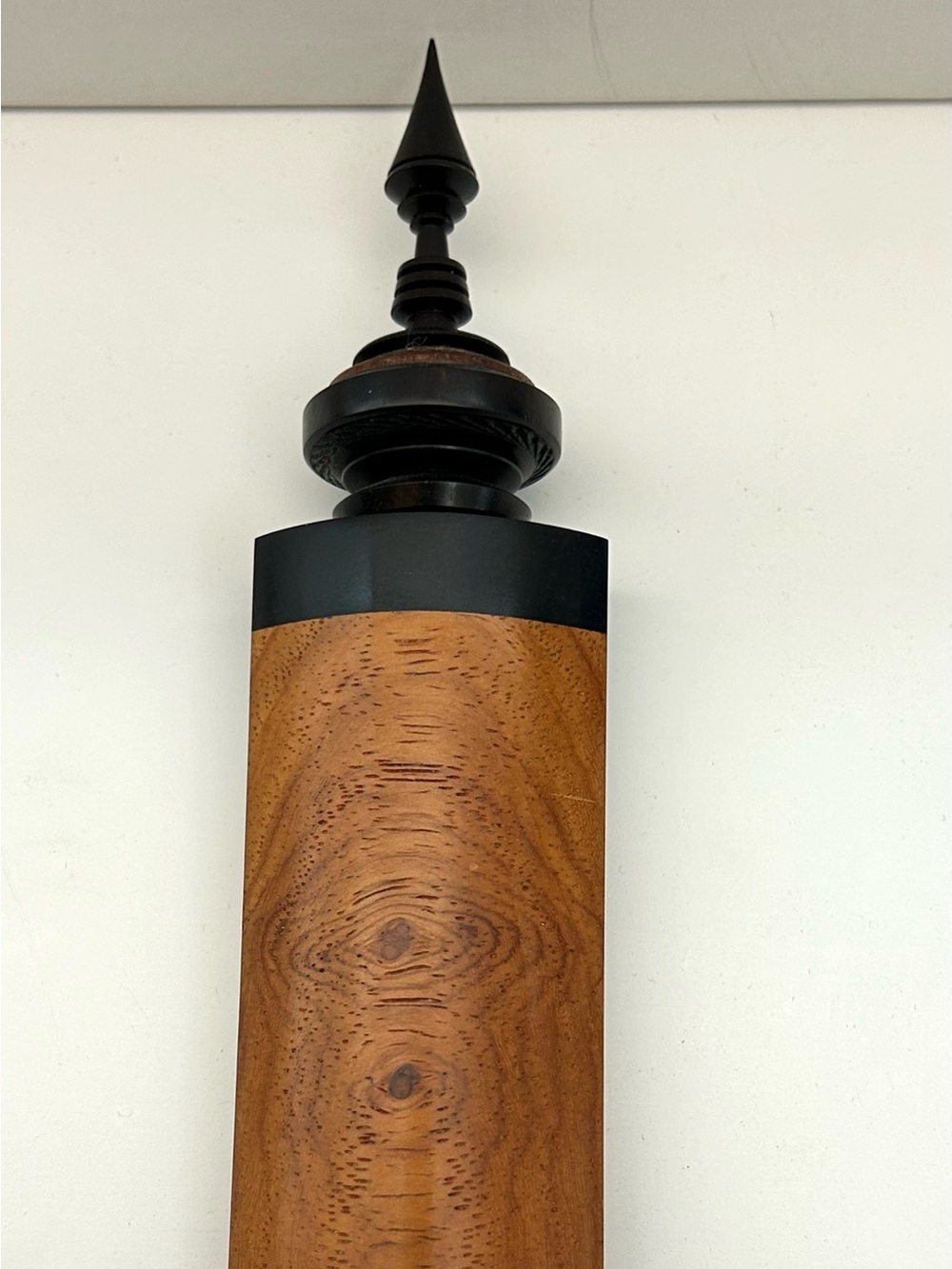 Handcrafted & Signed Ebony & Burl Wooden Perfume Scent Bottle - Artist Jon Sauer
